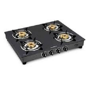 SUPERFLAME GAS STOVE S/STEEL 4 BURNER GLASS TOP