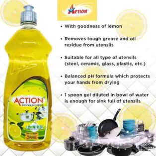 ACTION DISH WASH LIQUID LEMON FRESH 1 LTR 5070
