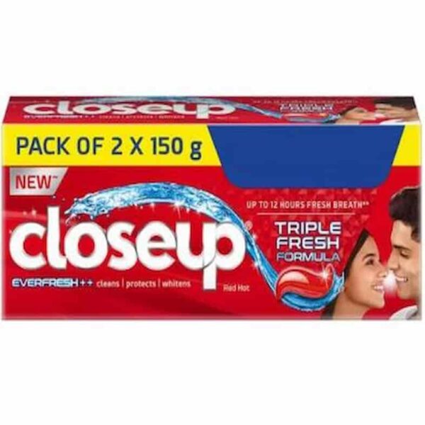 CLOSEUP EVERFRESH ++ RED HOT TOOTH PASTE 2x150 GMS 4046