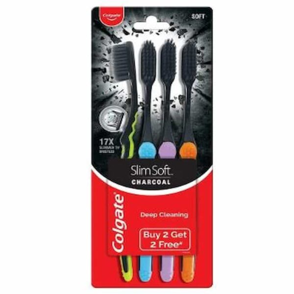 COLGATE SLIM SOFT CHARCOAL TOOTH BRUSH (BUY 2 GET 2 FREE) 2149