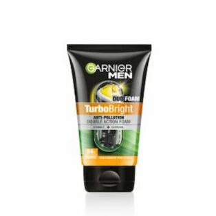 GARNIER MEN TURBO BRIGHT ANTI-POLLUTION DOUBLE ACTION FACEWASH 50 GM 2684