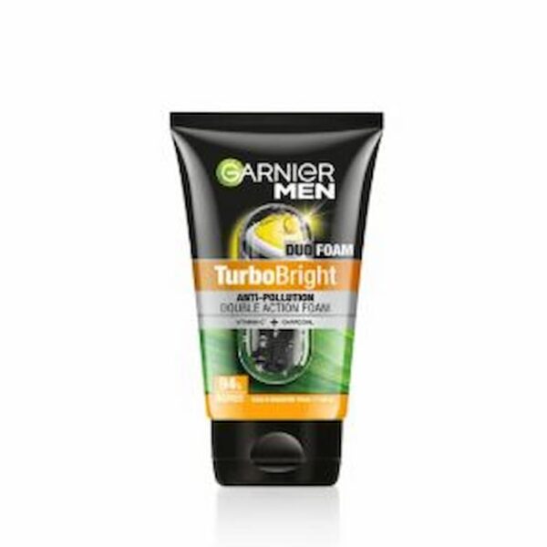 GARNIER MEN TURBO BRIGHT ANTI-POLLUTION DOUBLE ACTION FACEWASH 50 GM 2684