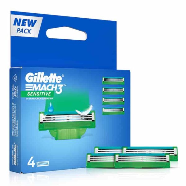 GILLETTE MACH 3 SENSITIVE 4'S CARTRIDGES 1021