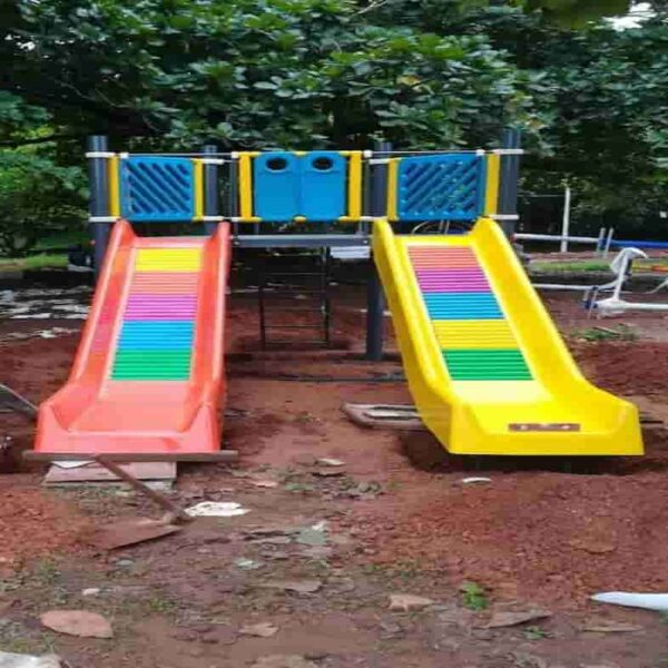 Premium Option: Rainbow Dual-Lane Adventure Playground Set