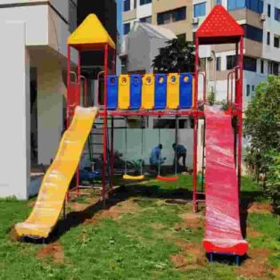 Ultimate Kids’ Multi-Play Station with Spiral Slide & Swing Set