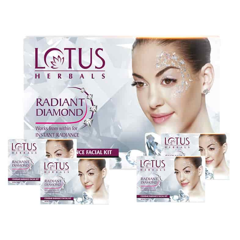 LOTUS HERBALS RADIANT DIAMOND CELLULAR RADIANCE FACIAL KIT, 37 GM 2506 LOTUS HERBALS RADIANT DIAMOND CELLULAR RADIANCE FACIAL KIT, 37 GM 2506 - Image 1