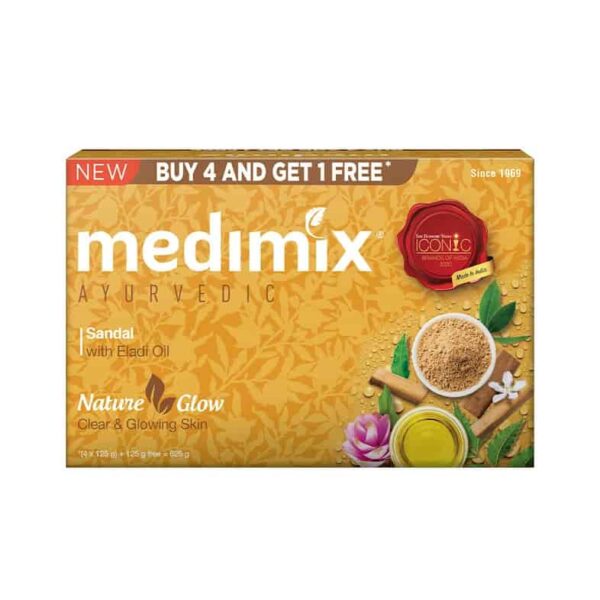 MEDIMIX AYURVEDIC SANDAL WITH ELADI OIL BATHING BAR 125 GM (PACK OF 3) 9146