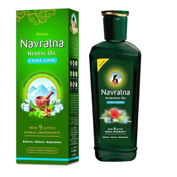 NAVRATNA AYURVEDIC OIL EXTRA THANDA 180 ML 9647