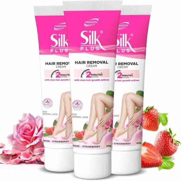 New Nimson Silk Plus Hair Remover Cream Rose-Strawberry (For Normal Skin)-60gm 8476