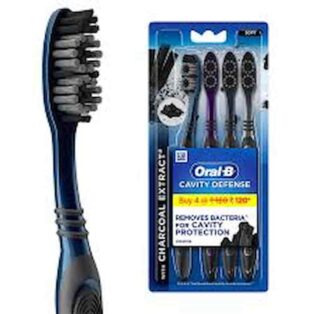 ORAL B CAVITY DEFENSE CHARCOAL EXTRACT 4S MEDIUM TOOTH BRUSH 2129