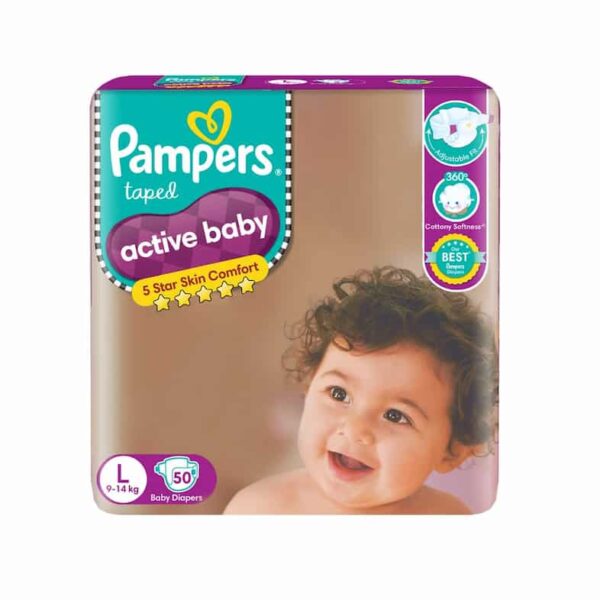 PAMPERS ACTIVE BABY DIAPERS L-50 9812