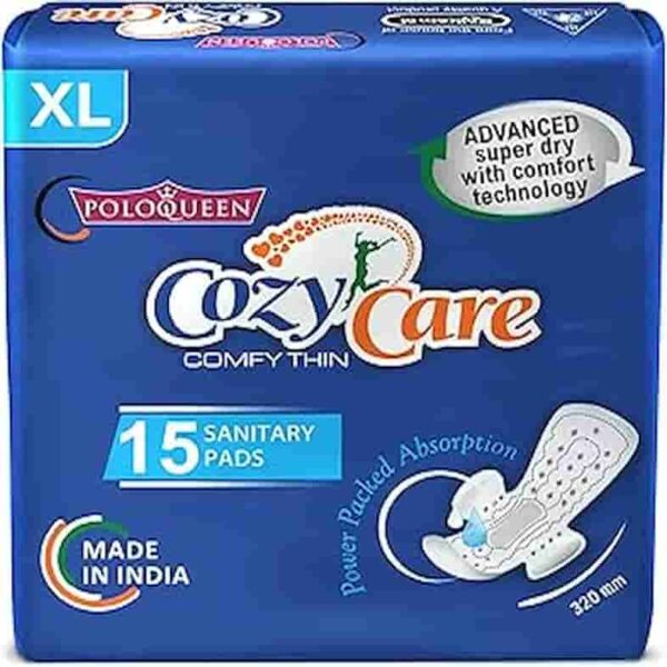 Polo Queen cozy Care comfy Thin Sanitary Pad XL-Size 15 Pc Pack 8578