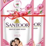 SANTOOR GENTLE HANDWASH MILD 180ML (1+1) TOUGH ON GERMS SOFT ON HANDS GERM SHIELD LOTUS & TULSI 3502