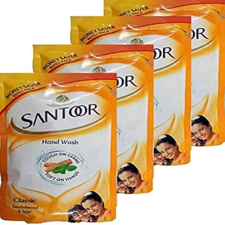 SANTOOR HANDWASH CLASSIC 180 ML MONEY SAVER REFILL PACK WITH SANDALWOOD & TULSI (3 NOS + 1 FREE) 3507 SANTOOR HANDWASH CLASSIC 180 ML MONEY SAVER REFILL PACK WITH SANDALWOOD & TULSI (3 NOS + 1 FREE) 3507 - Image 1