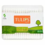 TULIPS PREMIUM COTTON BUDS 100 COTTON BUDS IN A PP JAR (100% BIODEGRADABLE COTTON BUDS) 1284