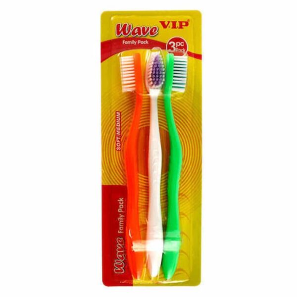 VIP WAVE FAMILY PACK TOOTHBRUSH SOFT MEDIUM 3 PCS PACK 2071