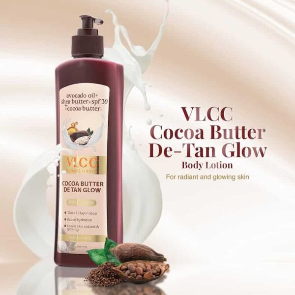 VLCC COCOA BUTTER DETAN GLOW BODY LOTION-AVOCADO OIL+ SHEA BUTTER+SPF30+COCOA BUTTER 400 ML (BUY 1 GET 1) 1357