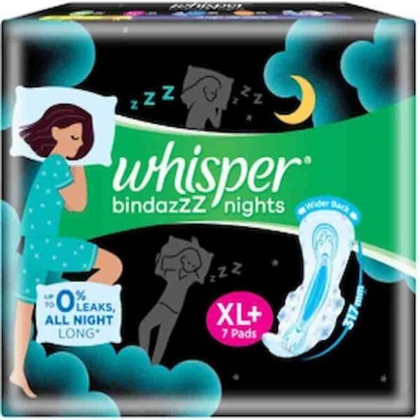 WHISPER BINDAZZZ NIGHTS XL + 7 PADS 9759