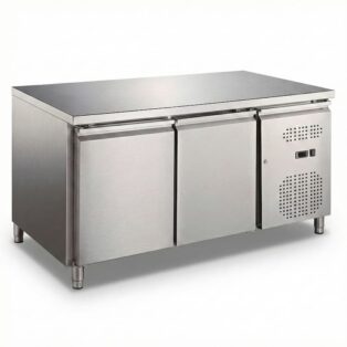 2-Door Stainless Steel Under-Counter Refrigerator