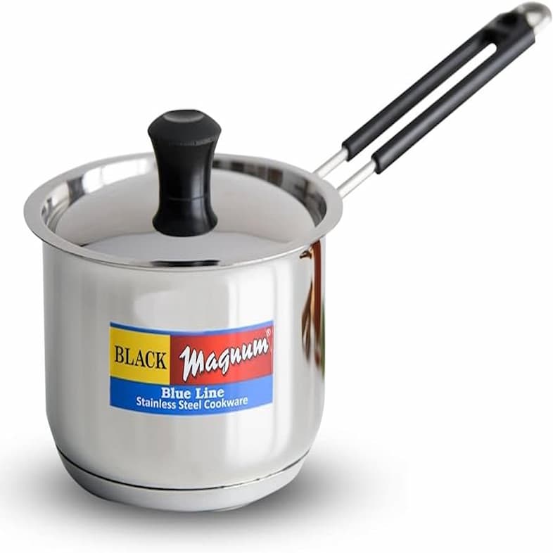 BLACK MAGNUM STAINLESS STEEL SAUCE PAN 2.200 LTR MODEL NO. SSP-3 14152 BLACK MAGNUM STAINLESS STEEL SAUCE PAN 2.200 LTR MODEL NO. SSP-3 14152 - Image 1