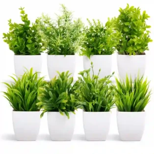 Collection of vibrant artificial plants