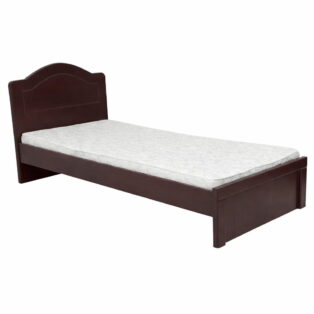 Classic wooden bed with floral mattress