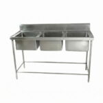 Commercial 3-Compartment Stainless Steel Sink