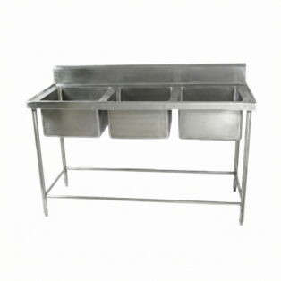 Commercial 3-Compartment Stainless Steel Sink