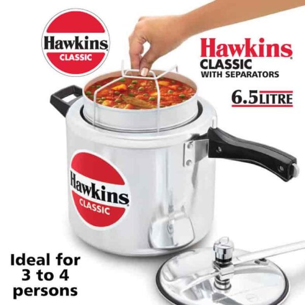 HAWKINS PRESSURE COOKER CLASSIC 6.5 LTR W O SEP 14068