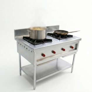 Heavy-Duty Stainless Steel 2-Burner Commercial Gas Range