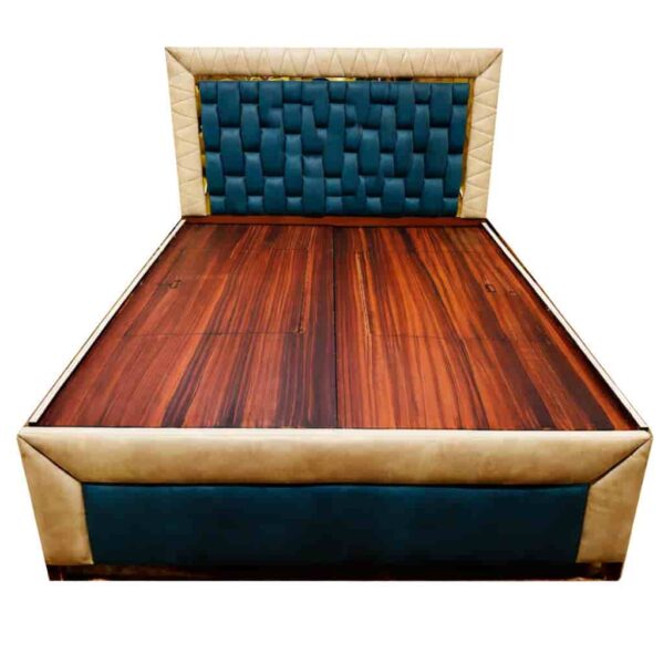 Luxurious velvet queen-sized bed