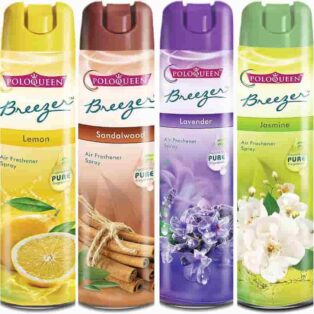 POLO QUEEN BREEZER AIR FRESHNER (AEROSOL) 300 ML (LAVANDER ,LEMON,SANDAL,JASMINE) 13040