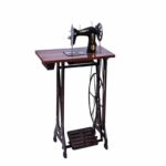 POOJA MEGHA FOOT COMPOSITE SEWING MACHINE WITH SHEET METAL STAND AND PLYWOOD TABLE COLOUR-BLACK 14175
