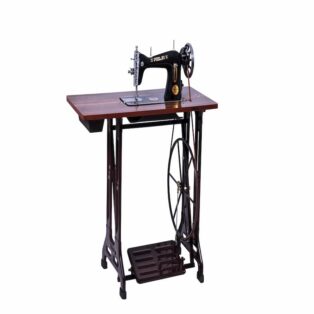 POOJA MEGHA FOOT COMPOSITE SEWING MACHINE WITH SHEET METAL STAND AND PLYWOOD TABLE COLOUR-BLACK 14175