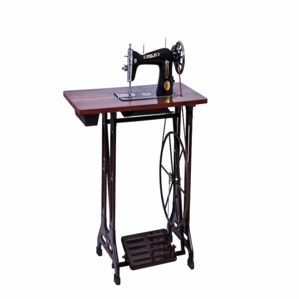 POOJA MEGHA FOOT COMPOSITE SEWING MACHINE WITH SHEET METAL STAND AND PLYWOOD TABLE COLOUR-BLACK 14175
