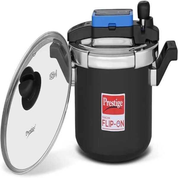 PRESTIGE CLIP-ON SVACHH HARD ANODISED PRESSURE COOKER 5.0 L WITH GLASS LID 14142