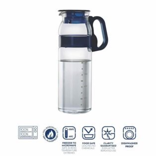 BOROSIL MARINA JUG WITH PLASTIC LID HANDLE 1.3 LTR 15275