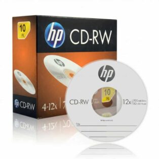 HP CD-RW 700MB Premium Rewritable Blank Compact Disc Slim Case 4x-12x Speed (Pack of 10)