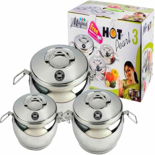 MAGMA HOT PEARL S STEEL HOT POT 3 PCS SET (1000+2000+3000) 14973
