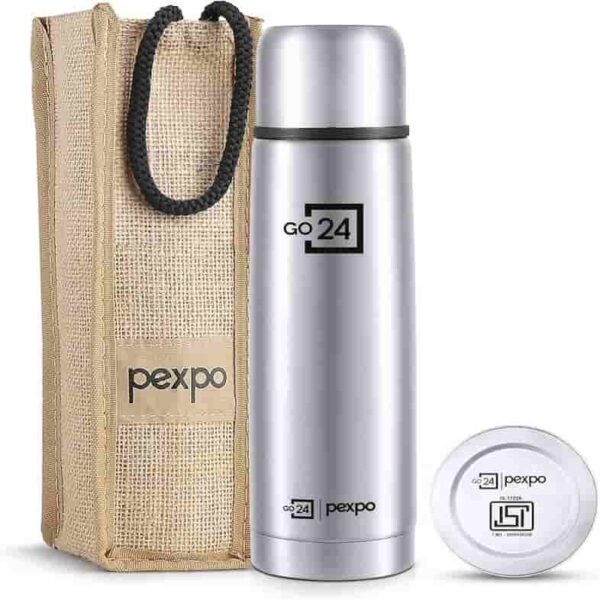 PEXPO FLAMINGO STAINLESS STEEL DOUBLE WALL MATT FINISH-500ML HOT AND COLD BOTTLE PXP 1006BR 15094