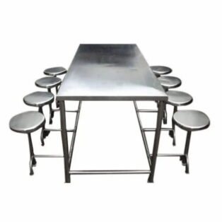 SS Dining table with chair With Folding