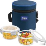 TREO HEALTH FIRST GLASS TIFFIN ROUND CONTAINERS (3 PCS) 15084