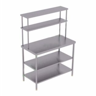 SS Table with Overhead Shelves